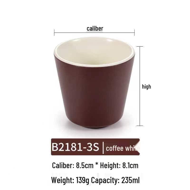 Dual-Color Melamine Tea Cup - Porcelain-Like Plastic Cup for Restaurants, Hot Pots, and Cafeterias