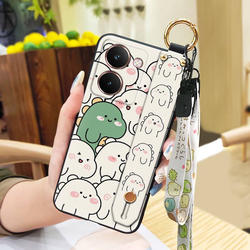 Back Cover Kickstand Phone Case For Realme P3 Ultra 5G Dirt-resistant Durable Cute Wristband Fashion Design Protective