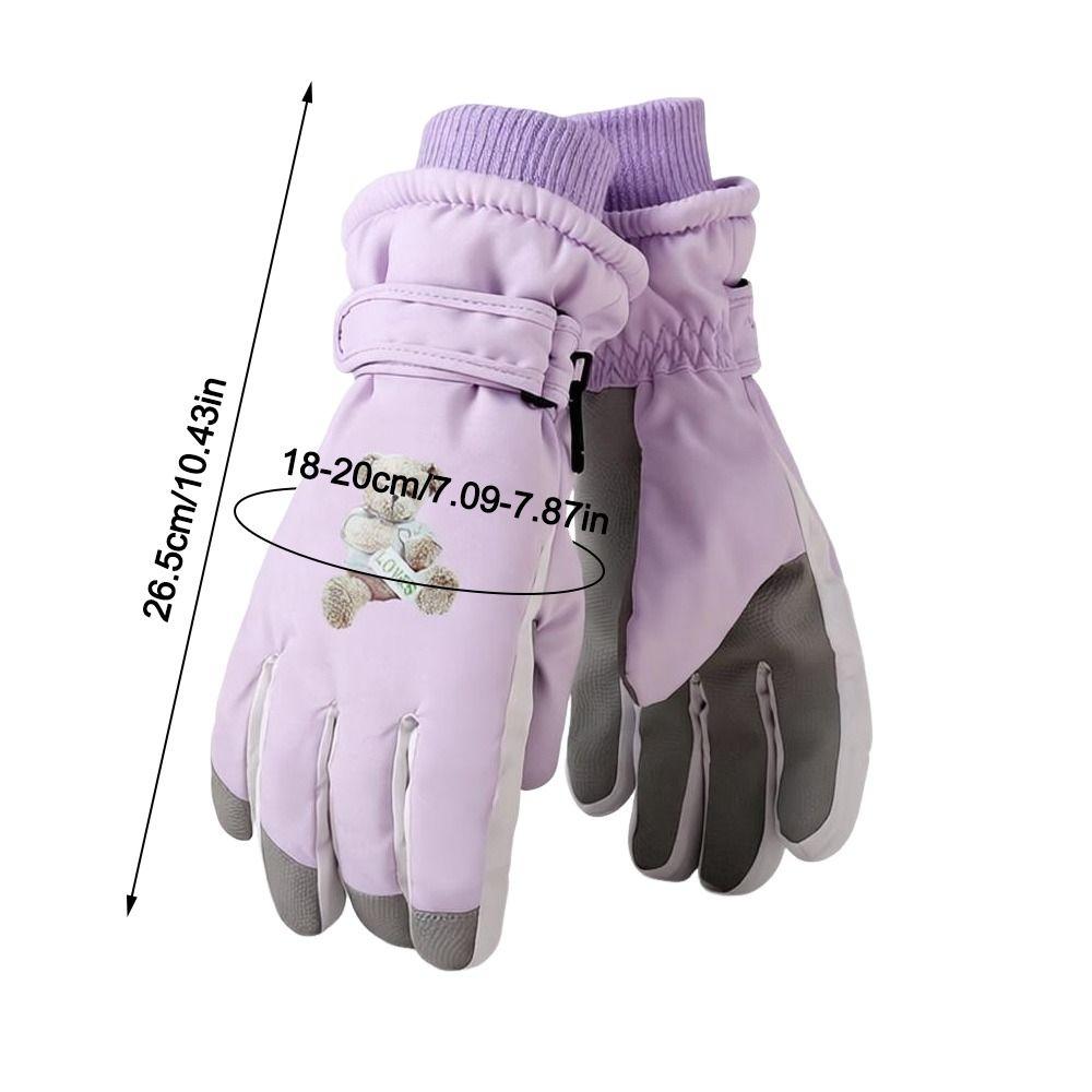Warm Snow Gloves Waterproof Kids Winter Mittens Cute Children Ski Gloves  Mountaineering