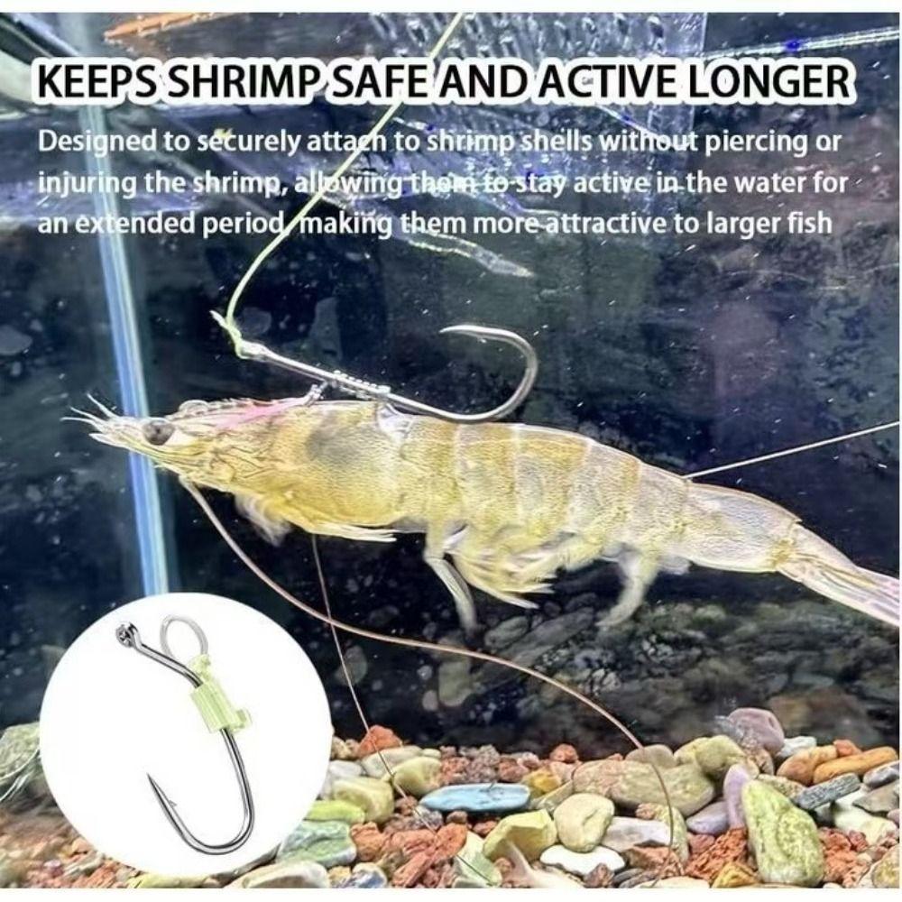 5/10/20Pcs Stainless Luminous Live Shrimp Hooks Sharp Barbed String Hook  for Fishing Accessories