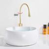 Single Handle Rotates 360 Compatible with Golden Brass Double Sinks Tap, Kitchen Sink Hot and Cold Water Taps, Modern Style
