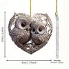 Personalized Acrylic Owl Heart Hanging for Car Mirror