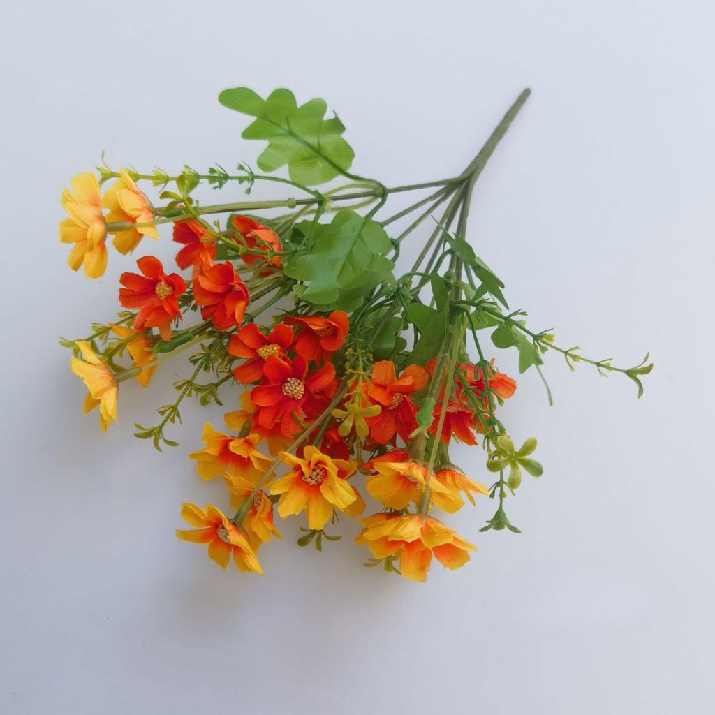 1PC Simulated Flower Small Daisy 28 Heads Jumping Orchid Fake Flower Home Decoration Living Room Placed Silk Flower Plastic Flower