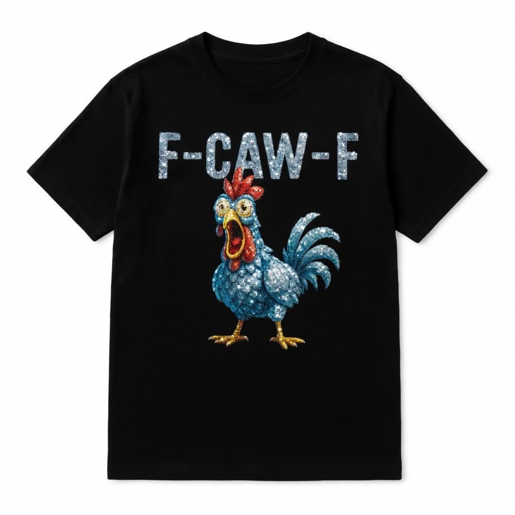 Funny Blue Rooster Sarcastic Animal Graphic Tee Shirt XL