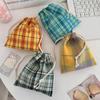 Zakken met trekkoord met ruitpatroon Dameshandtas Portemonnee Portemonneetje Sleutel Lippenstift Opbergzakje Sieraden Stofzak Zakken met trekkoord