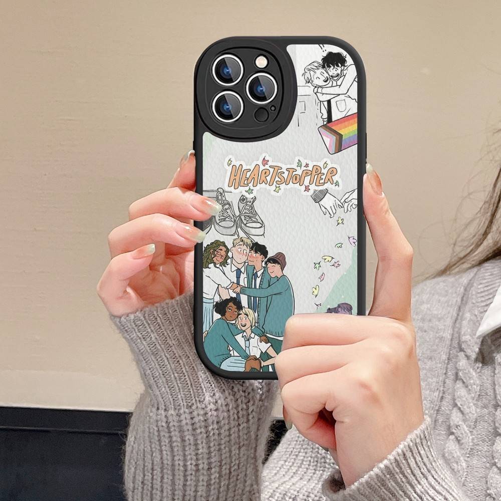 New Heartstopper Anime Phone Case For IPhone 15 14 13 12 11 16 Pro Max Plus Leather Soft Cover