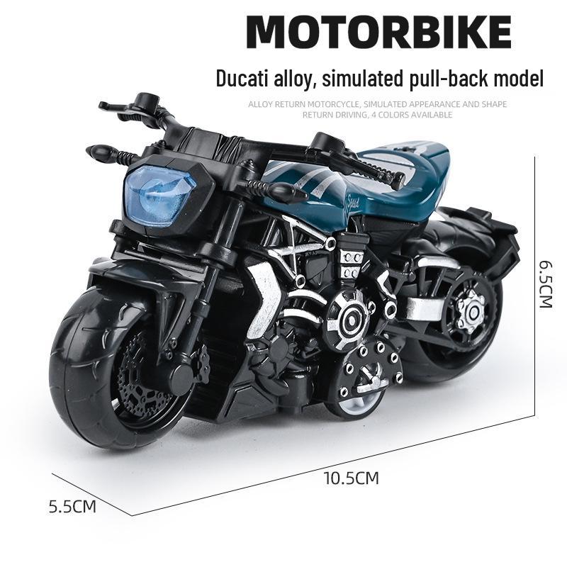 Children's TikTok Influencer Pull-Back Toy: Boys' Motorcycle & Car Alloy Model