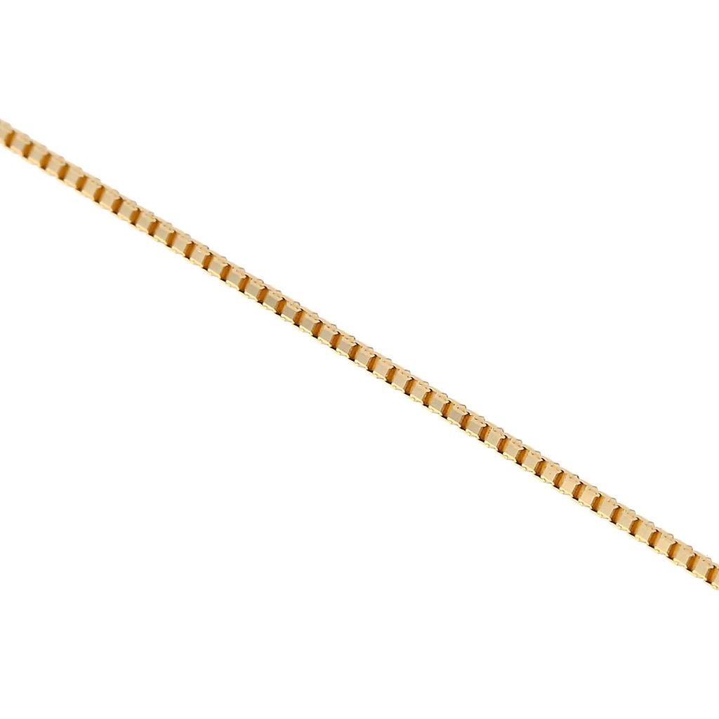 18K Gold Necklace with Venetian 45cm [Fairy Carret] Chain, (Heart-Shaped Adjuster, 0.7mm Width, Approx. 1.8g)