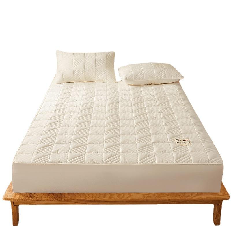 Pure Cotton Thickened Mattress Quilted Cotton Non-slip and Dust-proof Mattress Cover Sheet Simmons Mattress Protective Cover Thin Brown Mattress Cover