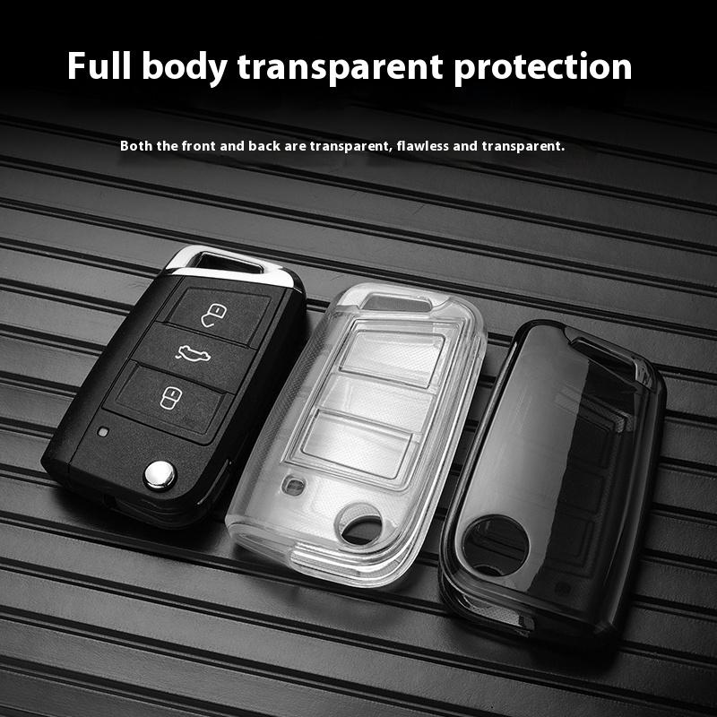 Transparent Soft Tpu For Vw Volkswagen Golf 7 Mk7 Tiguan Mk2 For Seat Ateca Leon Fr 2 Ibiza For Skoda Octavia Flip Car Key Case