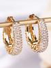 Hollow gold women's circular earrings, luxurious and fashionable women's circular earrings, Zircon accessories