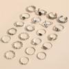 Women Bohemian Carved Unique Retro Flower Knuckle Rings Set 22 In 1