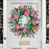 New Peony Rabbit Ear Leaf Wreath Four Seasons Door Hanging Simulation Flower Wreath Home Wall Decoration