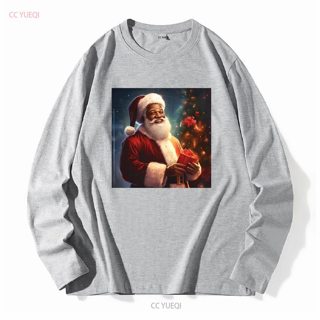 Vintage Black Santa Claus Illustration T Shirt Soft Cotton Quality Print Stylish Fit Design African American Vintage Washed