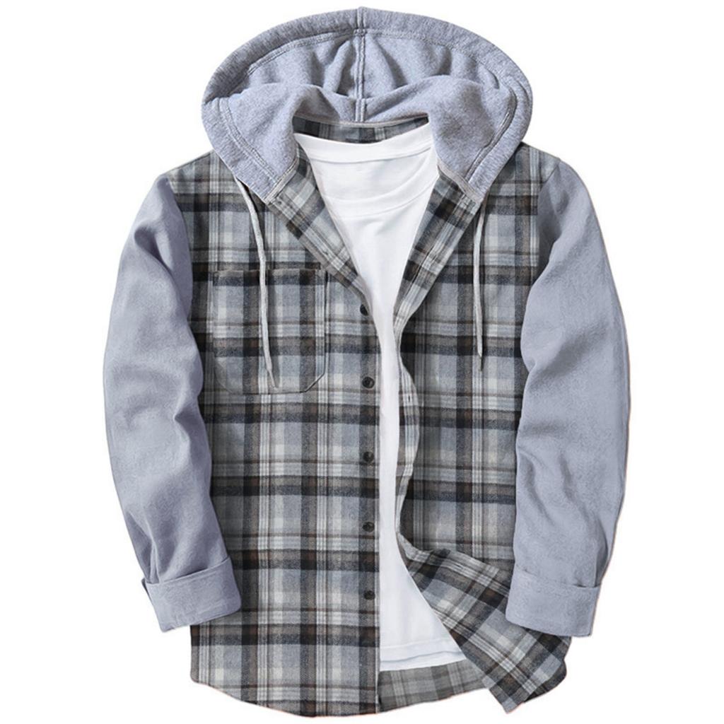 Men's Casual V-neck Knitted Fitted Shirt Jacket