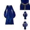 Retro Court Ball Trumpet Sleeve Dress Role Playing Queen Halloween Costume For Adults And Teens