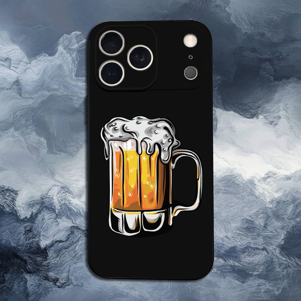Alcohol Art Beer For iPhone 13,16,11,14,17,12,15,Plus,Pro Max,XS,X,XR,SE,Mini,8,7,Phone Case Soft Silicone Black