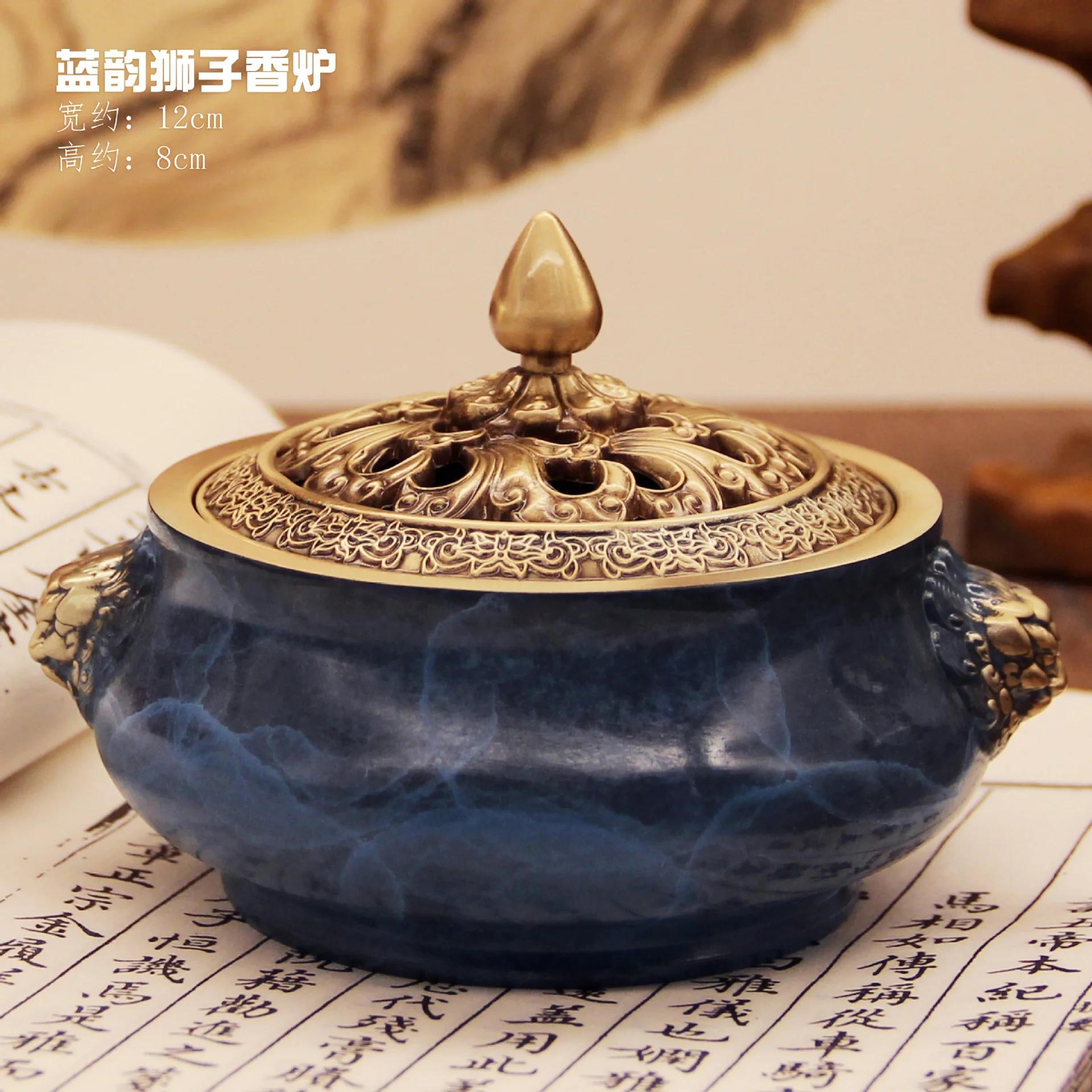 

Палаючий Синій Восьми Скарбів Кадильниця Тарілка Пахощі Чиста Латунь Шлях для Пахощів Приладдя