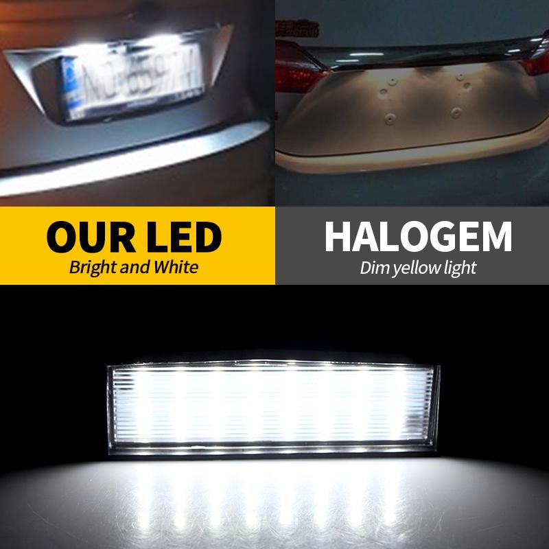SAARMAT 2x Weiße LED Kennzeichenbeleuchtung Lampe für Toyota Auris E180 Aygo RAV4 MK3 XA30
