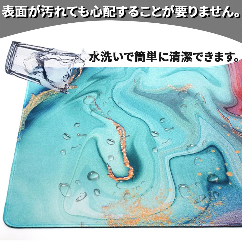 Benvo Extra Large Waterproof Gaming Mouse Keyboard Pad with Rubber Mouse Washable Surface for Comfortable Marble Purple and Green Design Pad, 9040cm,