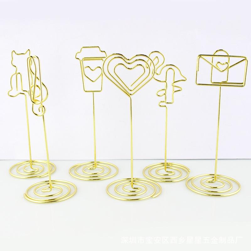 Heart-Shaped Metal Memo & Business Card Holder for Office & Wedding Decor