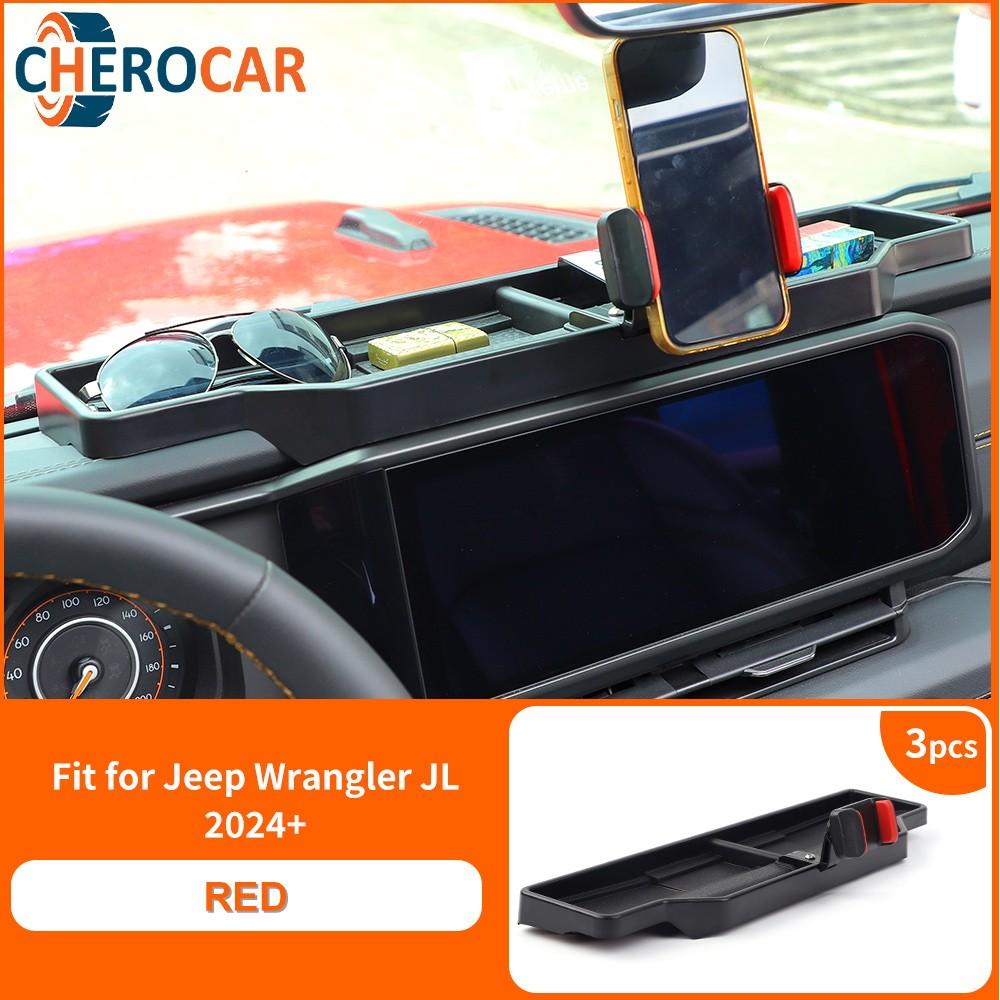 Center Phone Holder Mount Bracket Storage Tray For Jeep Wrangler JL JT 2024 2025