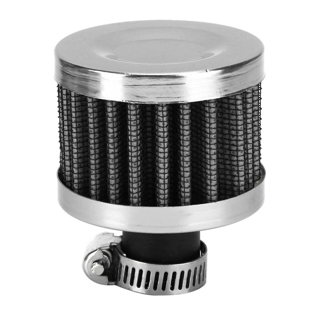 13mm 0.5in Mini Air Intake Filter Vent Crankcase Breather Universal Car Accessory argent