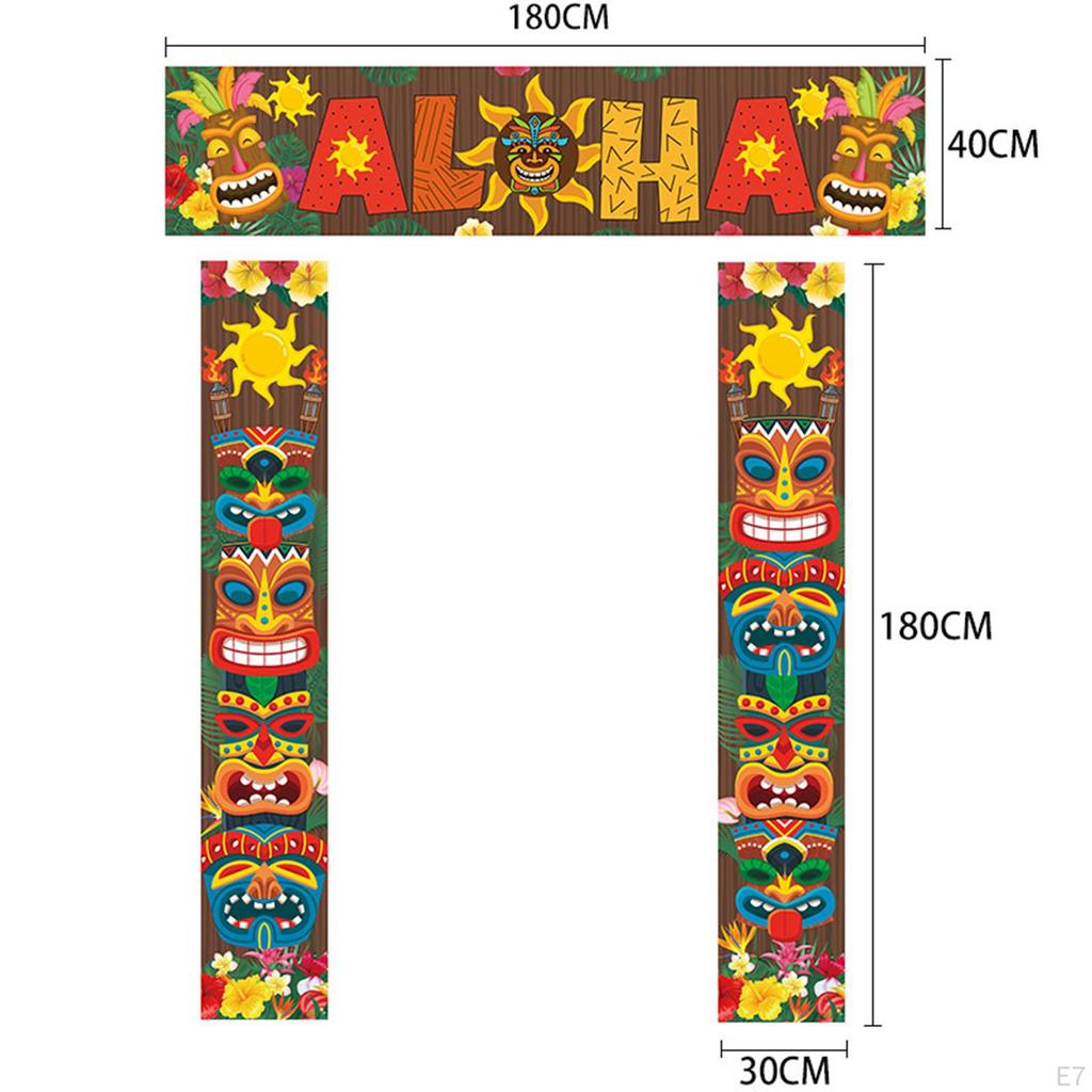 Door Banner Luau Party Decoration Tropical Porch Sign for Hawaiian Wall