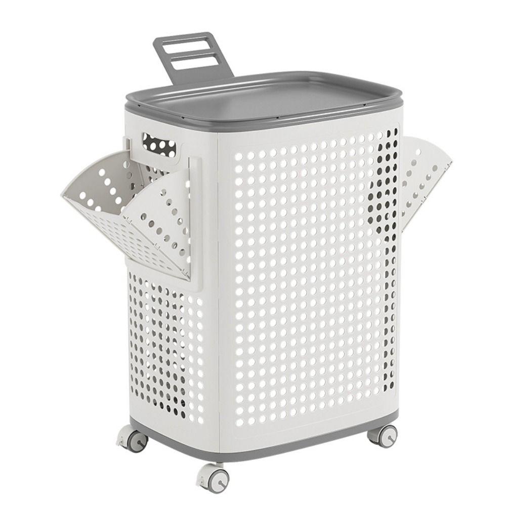 Wäschekorb in großer Größe, leise Räder, Wäschebehälter, Korb für Schmutzwäsche, Wohnen in einer Wohnung