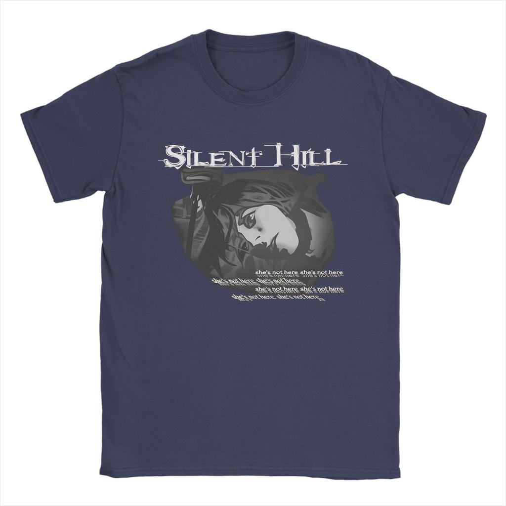 Vintage TShirt Silent Hill Pure Cotton T Shirts Novelty Tee Shirt for Unisex Summer Aesthetic Custom DIY Short Sleeve Tops
