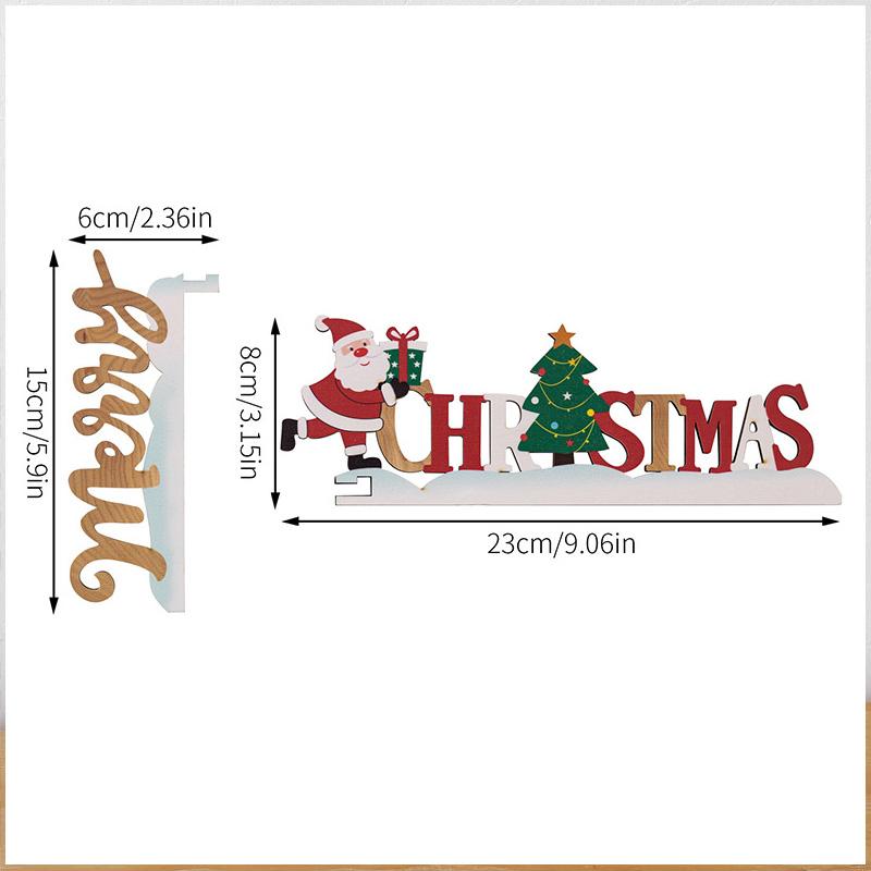 1Pc DIY Christmas Wooden Door Frame Corner Santa Claus Sign