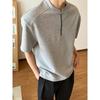 Summer New Short-sleeved T-shirt for Men  Loose Three-quarter Sleeve Trendy Simple Gray Top