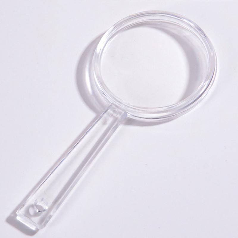 5Pcs Magnifier 40mm Acrylic Magnifying Glass Teaching Accessories Children Portable Plastic High-definition Magnifying Glass