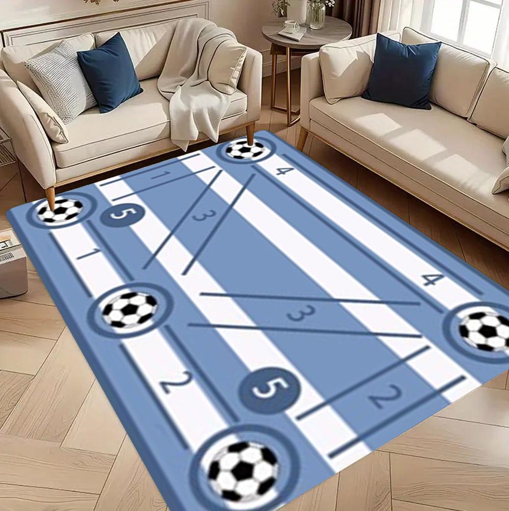Домашний футбольный тренировочный коврик Игровая площадка Трава Футбол Печатный ковер Мягкий напольный коврик Ковер для прихожей гостиной 40x60cm