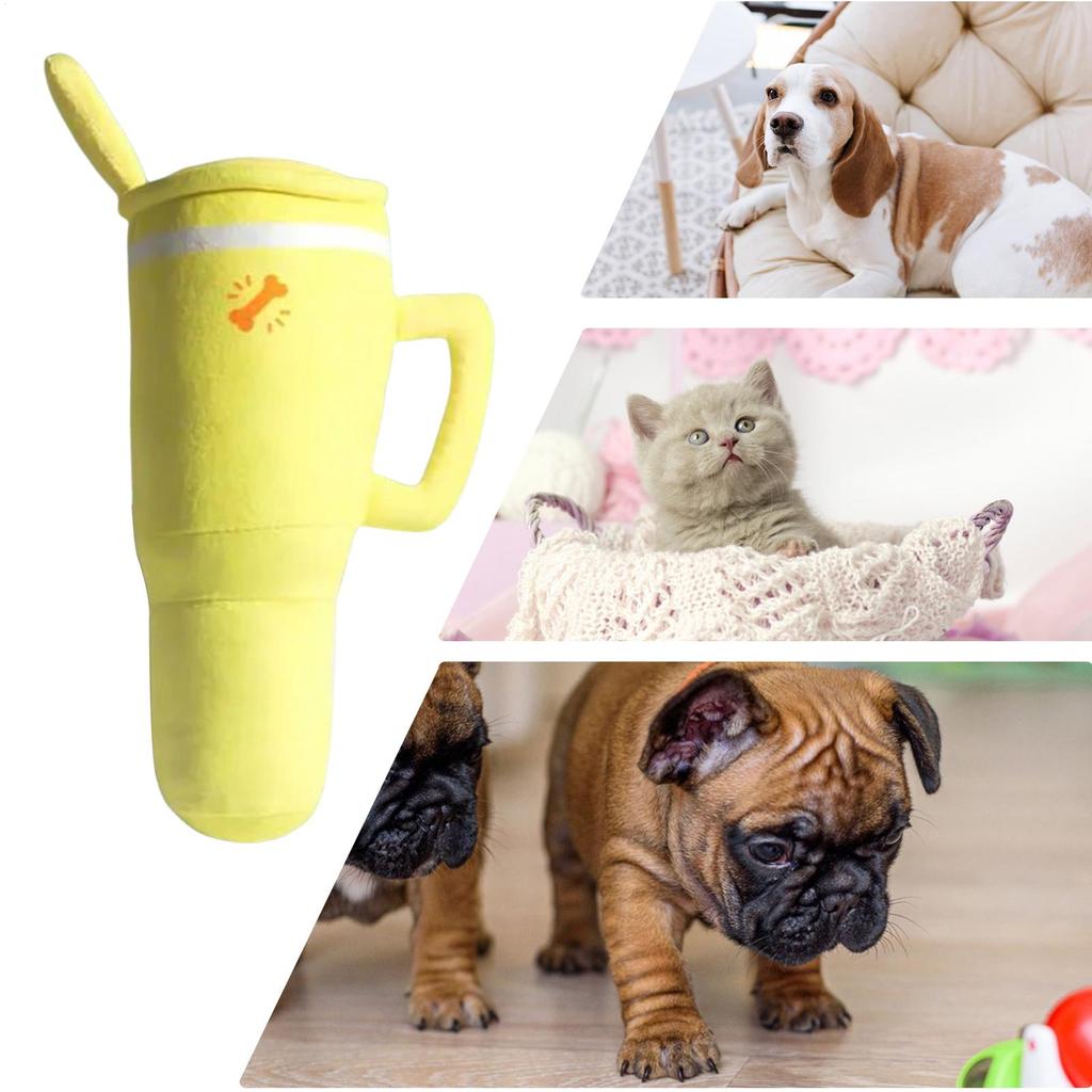 Dog Squeaky Toys Plush Water Cup Toy For Puppy Boredom Relief Teether For Large Medium Small Breeds Chew Play Training