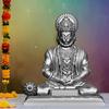 Silver Hanuman Ji Idol Statue for Car Dashboard - Divine Bajrangbali Murti, Perfect Hindu God Gift Item and Home Puja Decoration Ideal Hanuman