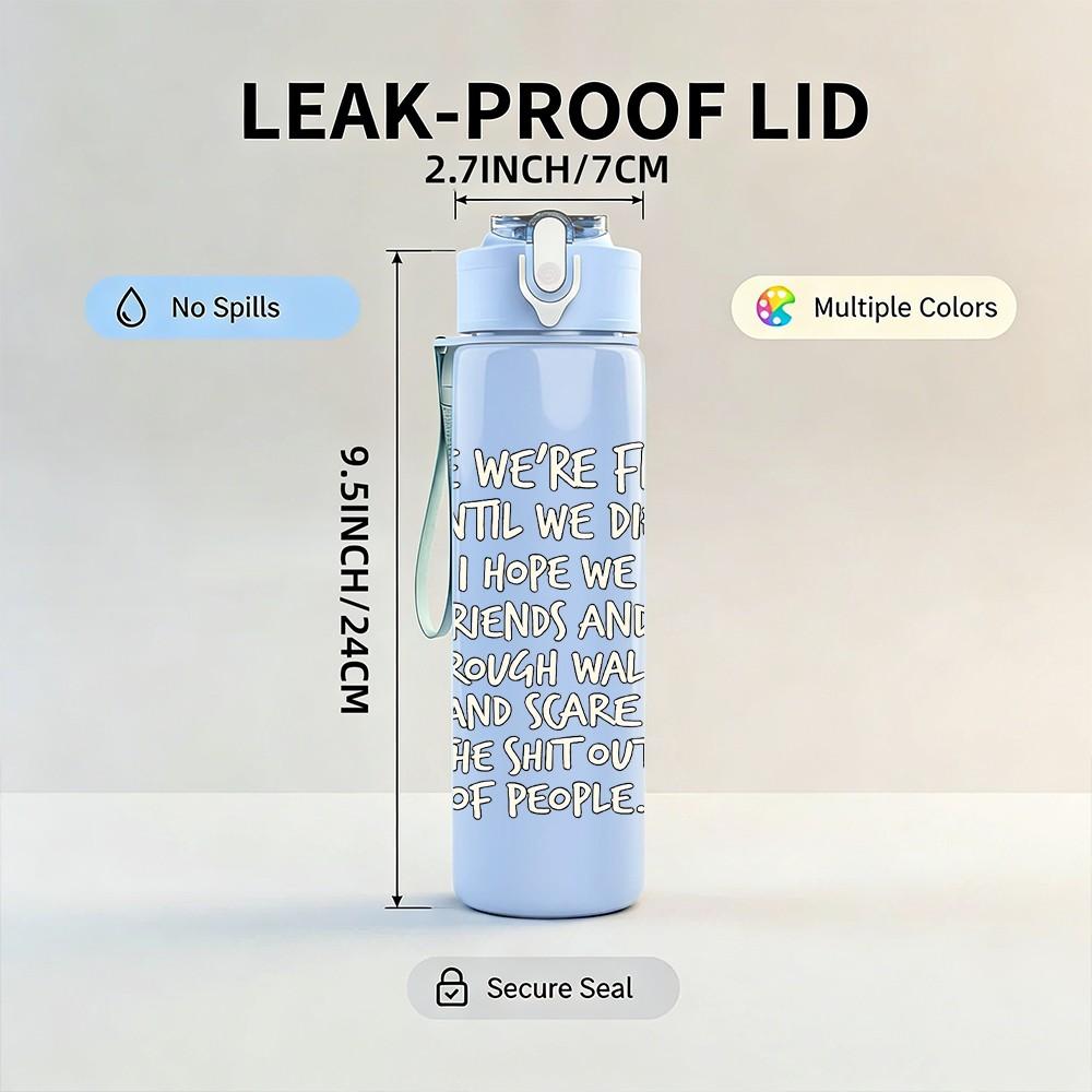 1PC I Hope You Are Doing Well Quote Print 750ml Color Plastic Sports Water Bottle Leakproof Flip Straw Lid Suitable for Sports Office Home Use