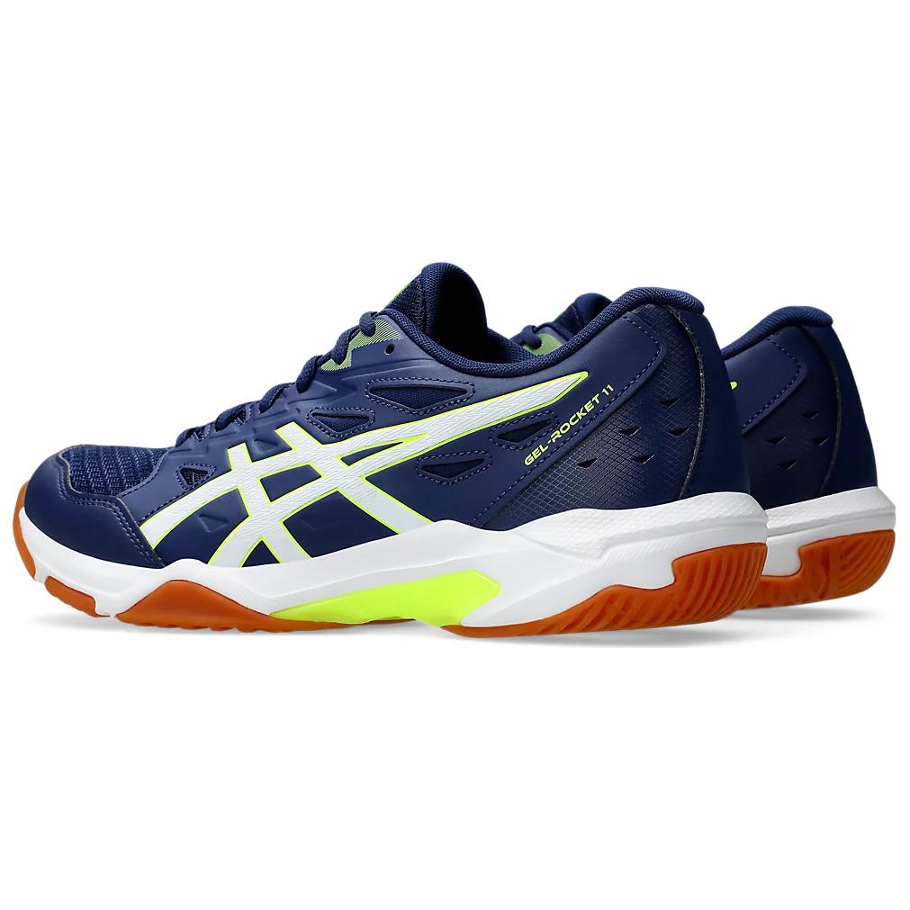 New Asics Gel Rocket 11 Low Top Training Shoes Unisex Blue Yellow 1073A065-403