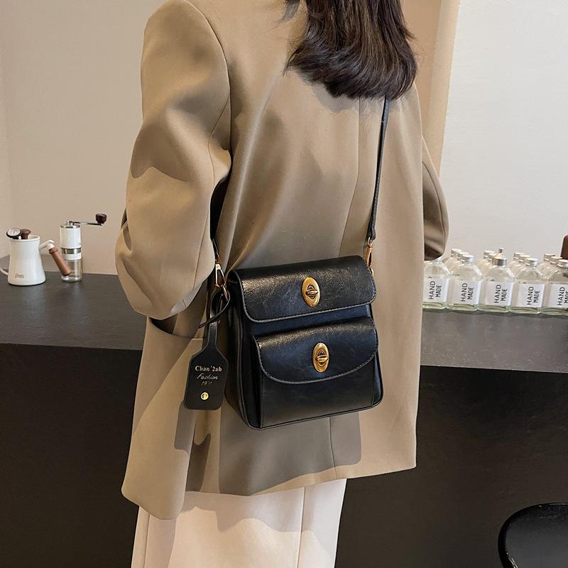Premium Texture Trend Multi-Pocket Design Small Square Bag Simple Shoulder Women'S Bag Fashionable Messenger Bag