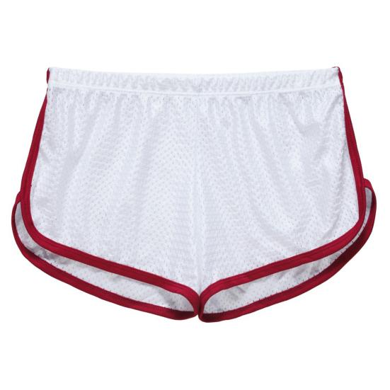 Men Underwear Solid Color U Convex Low Waist Elastic Breathable Underpants Loose Mesh Boxers Panties Casual Sport Shorts for Indoor