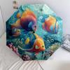 Sea Fish  pattern, automatic folding umbrella, portable and foldable design, 8 ribs, a Christmas or birthday gift.