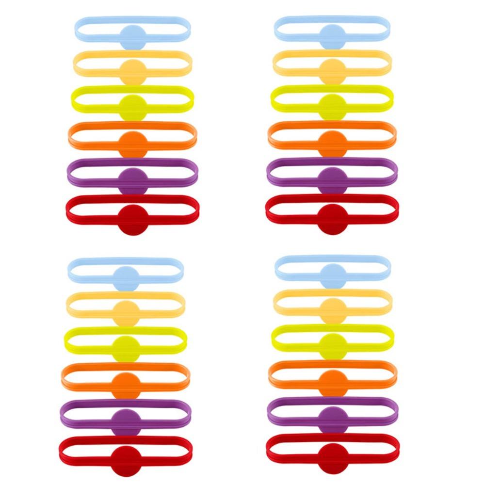 

24 шт. Кольцо Маркер для Питьевого Стакана Полоска Бирка Смешанный Цвет Идентификатор Бутылки для Напитков Маркер для Винного Бокала Свадьба 24pcs
