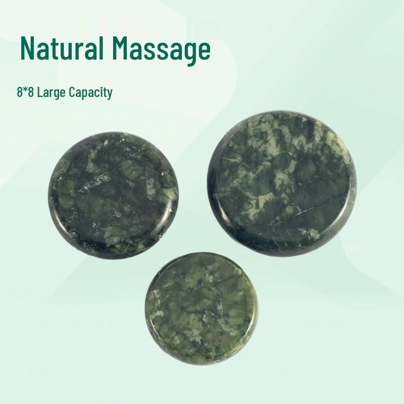 Olive Green Jade Thermostatic SPA Stone Set for Foot Massage & Essential Oil Therapy