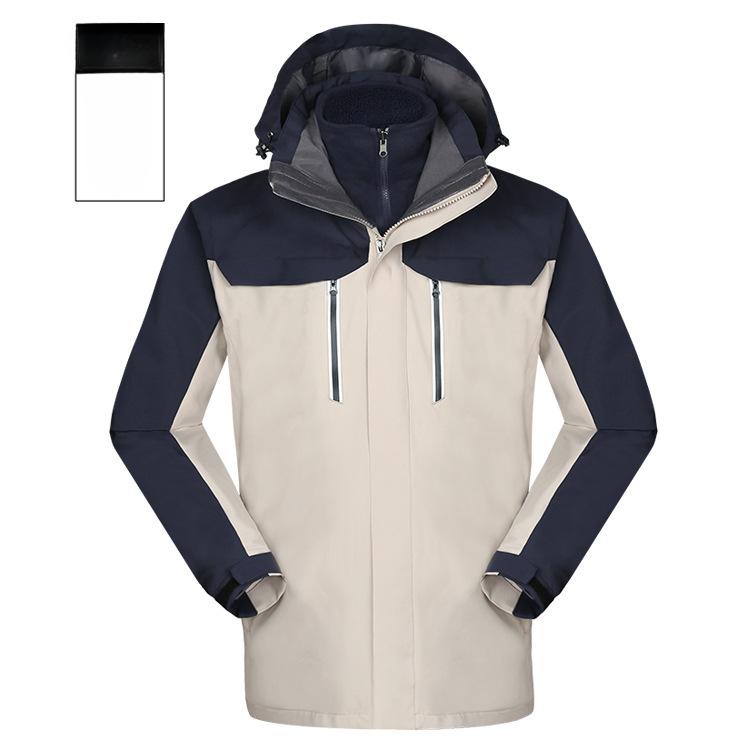 

Tuowai Jacket, Men s and Women s Short-sleeved Two-piece Set, Detachable Windproof and Waterproof Ski Suit, Three-in-one (as the picture-3035-)-3XL