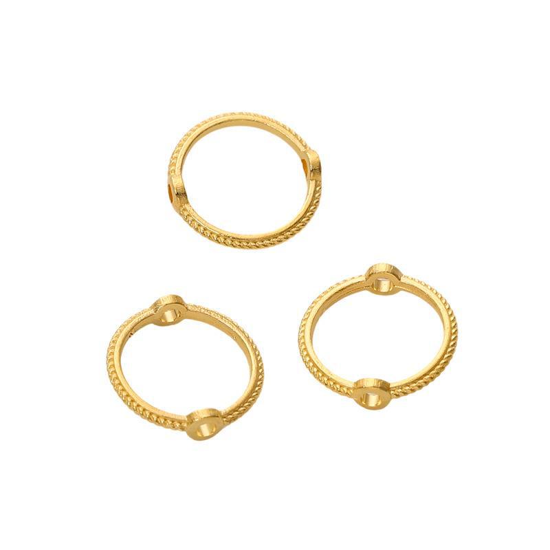 Farbbeständiger Perlenring aus Legierungsspitze – handgefertigte Perlen mit Doppelloch für selbstgemachte Armbänder und Halsketten