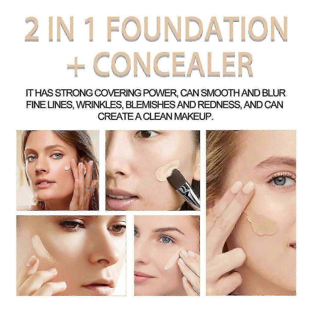 Double Head Concealer Makeup Moisturizing Natural Brightening Concealer Spot Pockmarks Moisturizing Double Head Concealer -7Ml