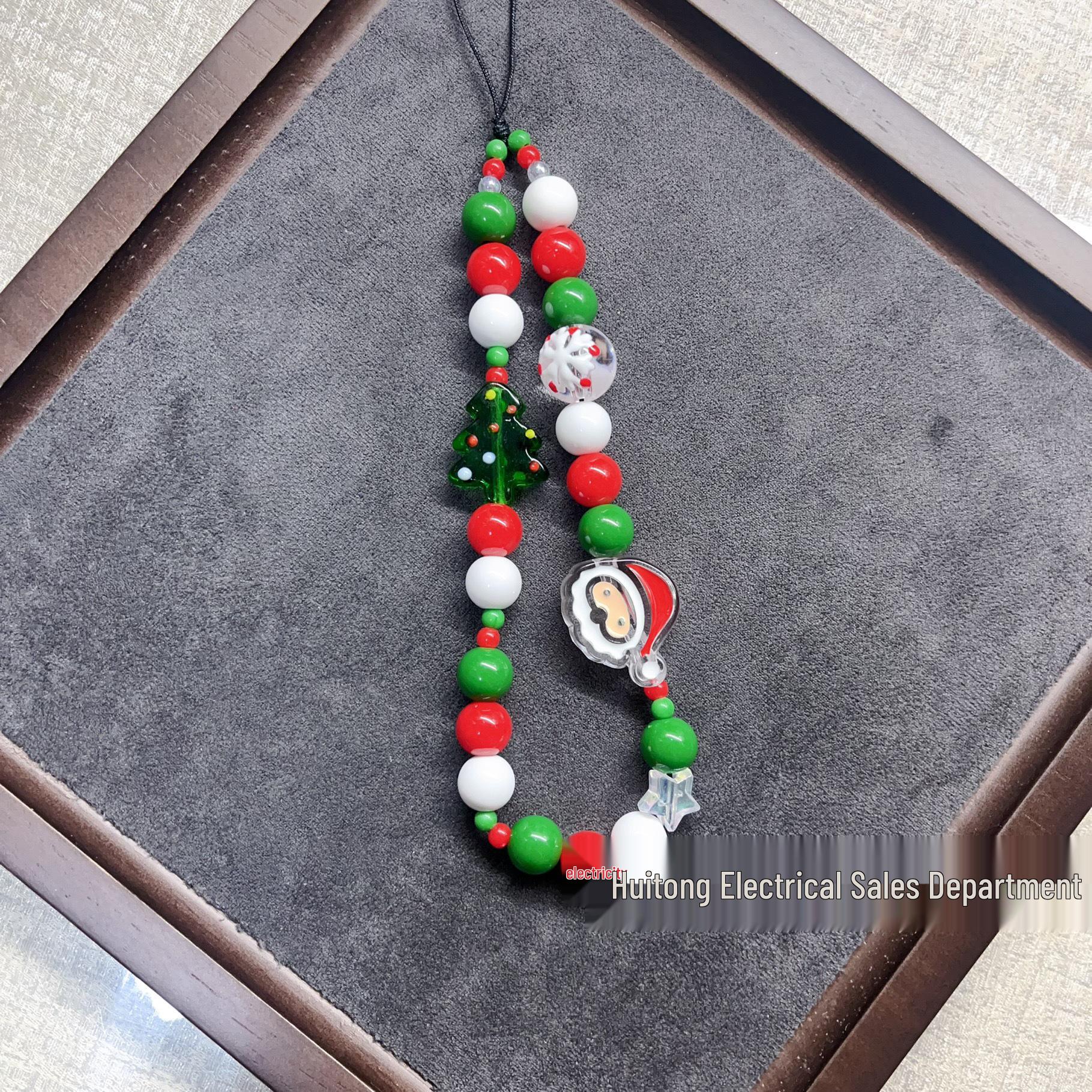 Рождественский Пряничный Человечек Бусины Телефон и Камера Подвеска Шнурок