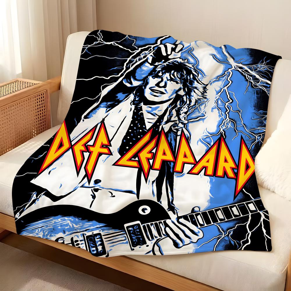 Coperta a Quadri Throw Music D-Def L-Leppard Adatta per Divani Letti Uffici Viaggi, Sedie da Campeggio