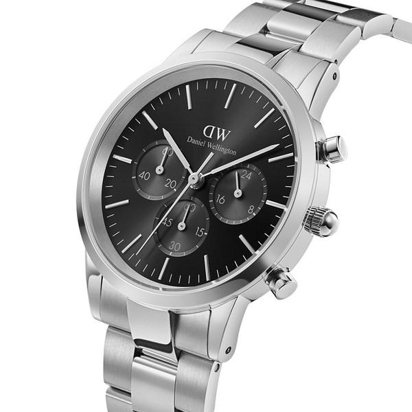 Daniel Wellington ICONIC CHRONOGRAPH LINK ONYX chronograph watch 42mm,Korean popular watches