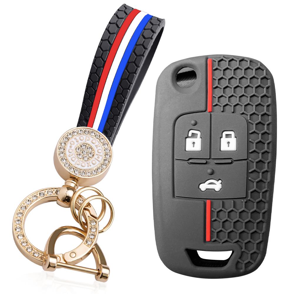 For Chevrolet Cruze Aveo S10 Axis Rawon P4 3 Buttons Silicone Remote Key Cover Holder Shell Case Key Protective Sheath Keychain